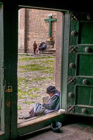 Outside the cathedral, Cusco