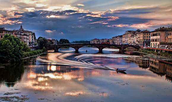 Sunset over the Arno